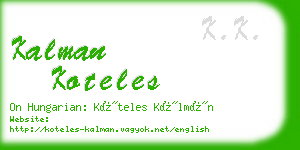 kalman koteles business card